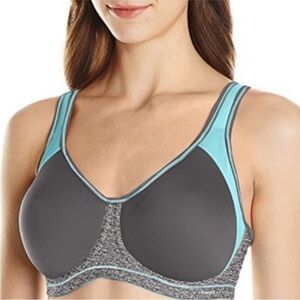 Freya Charcoal and Aqua Sports Bra